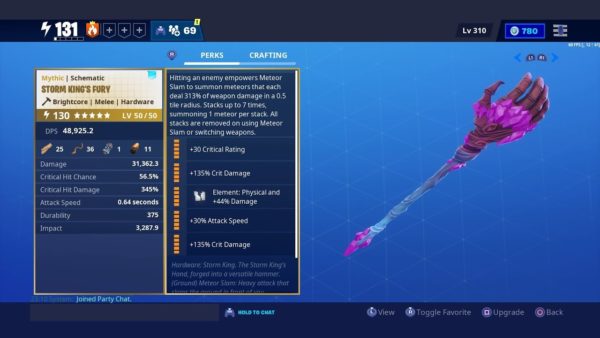 what is the best mythic weapon in save the world